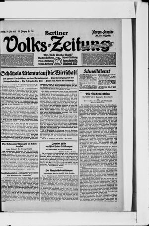 Berliner Volkszeitung vom 20.05.1927