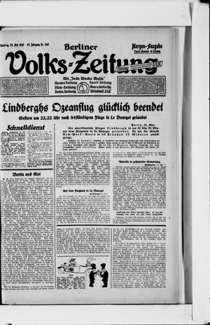 Berliner Volkszeitung vom 22.05.1927