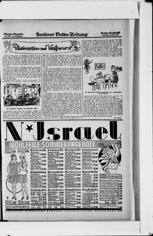 Berliner Volkszeitung vom 22.05.1927