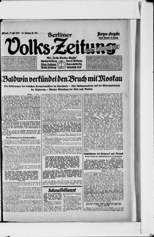 Berliner Volkszeitung vom 25.05.1927