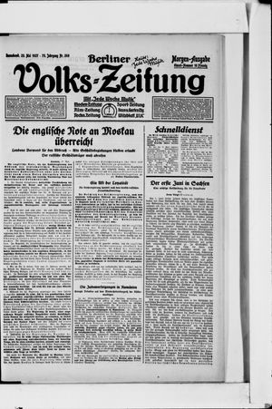 Berliner Volkszeitung on May 28, 1927