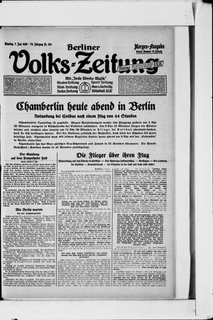 Berliner Volkszeitung vom 07.06.1927