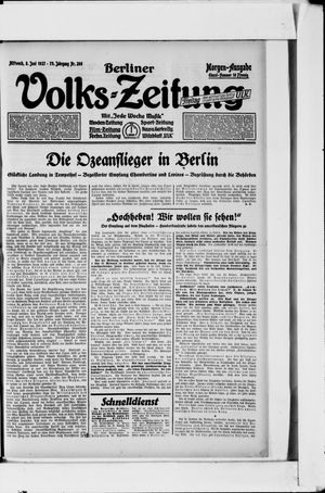 Berliner Volkszeitung on Jun 8, 1927