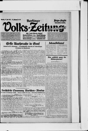 Berliner Volkszeitung on Jun 14, 1927