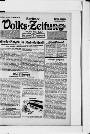 Berliner Volkszeitung vom 19.06.1927