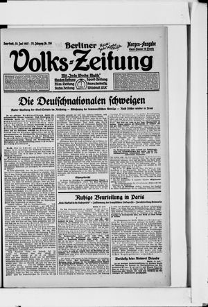 Berliner Volkszeitung vom 25.06.1927