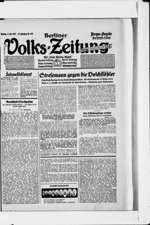 Berliner Volkszeitung on Jul 3, 1927