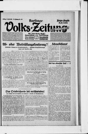 Berliner Volkszeitung on Jul 15, 1927