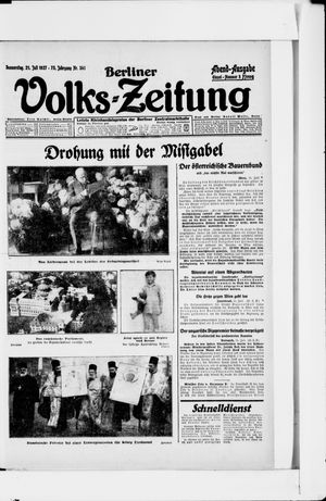 Berliner Volkszeitung vom 21.07.1927