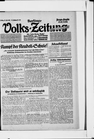 Berliner Volkszeitung on Jul 29, 1927