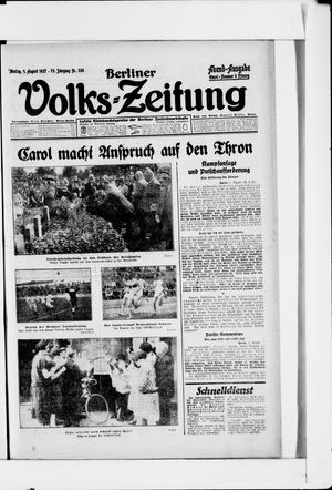 Berliner Volkszeitung vom 01.08.1927