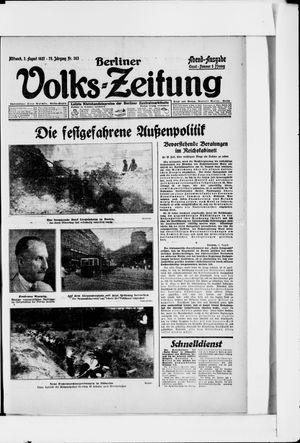 Berliner Volkszeitung vom 03.08.1927