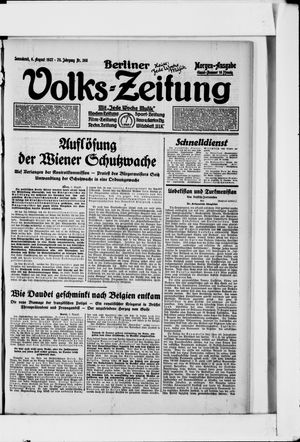 Berliner Volkszeitung vom 06.08.1927