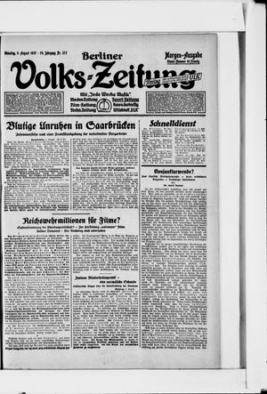 Berliner Volkszeitung vom 09.08.1927
