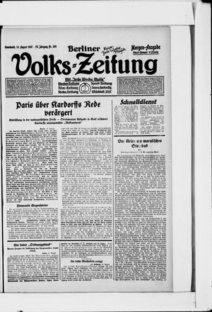 Berliner Volkszeitung vom 13.08.1927