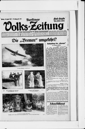Berliner Volkszeitung vom 15.08.1927