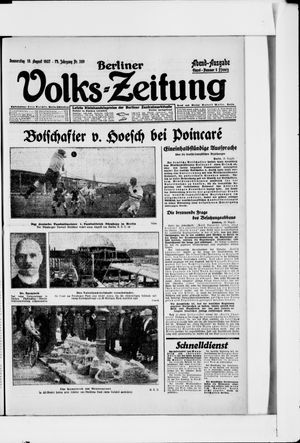 Berliner Volkszeitung on Aug 18, 1927