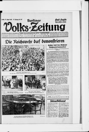Berliner Volkszeitung on Aug 19, 1927