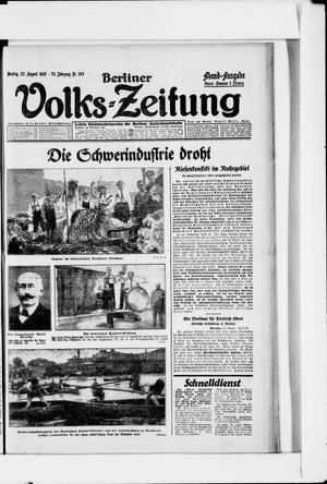 Berliner Volkszeitung vom 22.08.1927