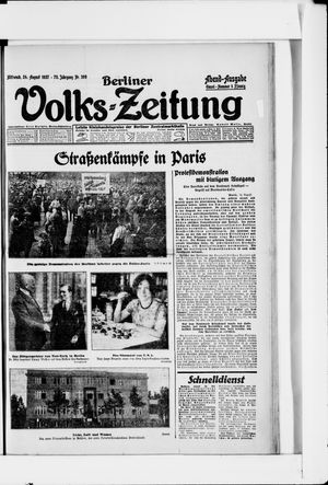 Berliner Volkszeitung on Aug 24, 1927