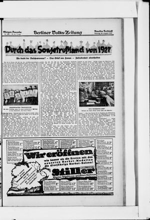 Berliner Volkszeitung vom 28.08.1927