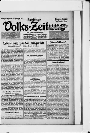 Berliner Volkszeitung vom 30.08.1927