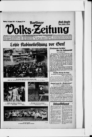 Berliner Volkszeitung on Aug 30, 1927
