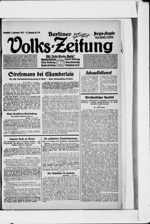Berliner Volkszeitung vom 03.09.1927