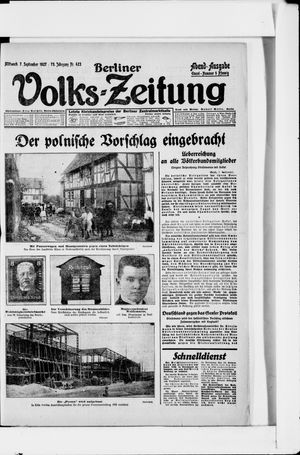 Berliner Volkszeitung vom 07.09.1927