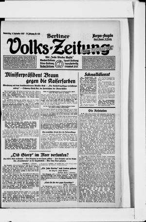 Berliner Volkszeitung on Sep 8, 1927