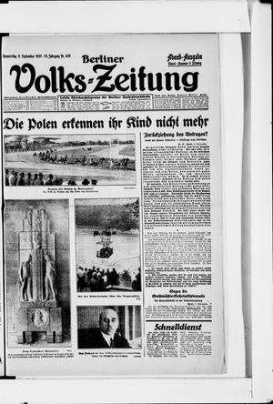 Berliner Volkszeitung on Sep 8, 1927