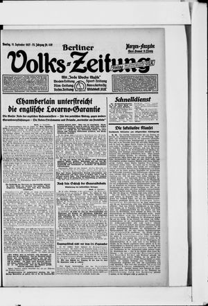 Berliner Volkszeitung vom 11.09.1927