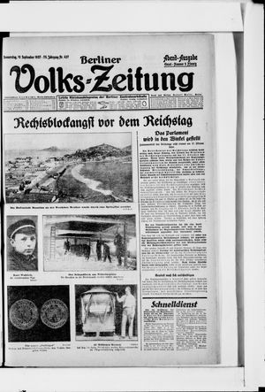 Berliner Volkszeitung vom 15.09.1927