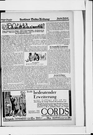Berliner Volkszeitung on Sep 18, 1927