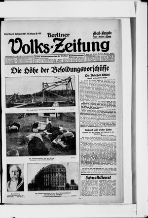 Berliner Volkszeitung vom 22.09.1927