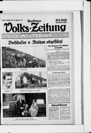 Berliner Volkszeitung vom 23.09.1927