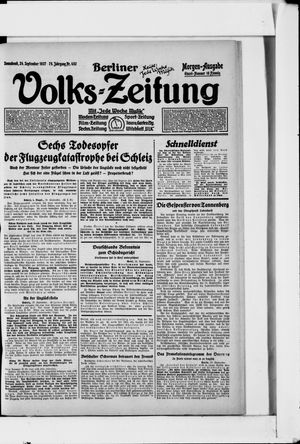 Berliner Volkszeitung on Sep 24, 1927