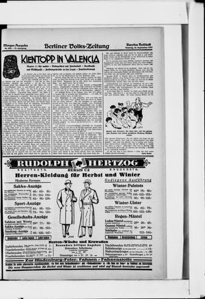 Berliner Volkszeitung vom 25.09.1927