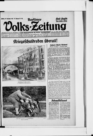 Berliner Volkszeitung vom 26.09.1927