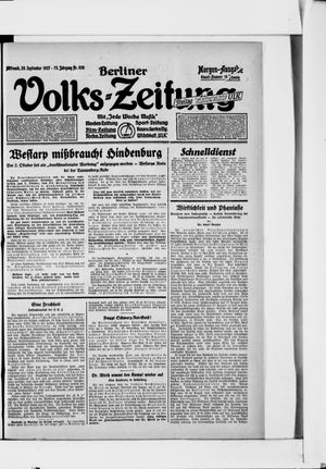 Berliner Volkszeitung vom 28.09.1927