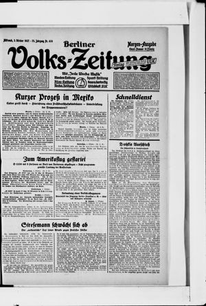Berliner Volkszeitung vom 05.10.1927