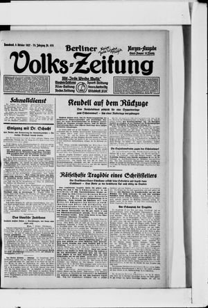 Berliner Volkszeitung vom 08.10.1927