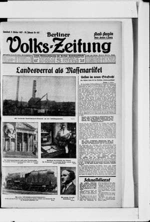 Berliner Volkszeitung vom 08.10.1927