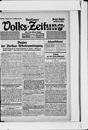 Berliner Volkszeitung vom 12.10.1927