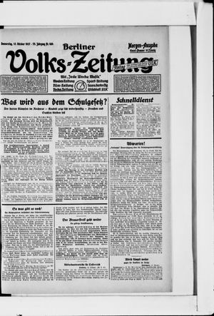 Berliner Volkszeitung vom 13.10.1927