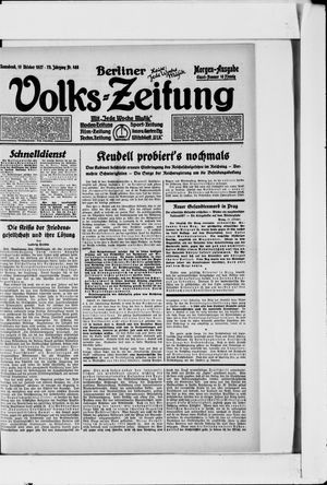 Berliner Volkszeitung vom 15.10.1927