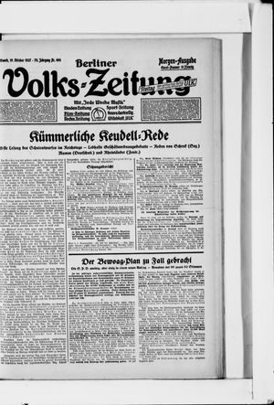 Berliner Volkszeitung vom 19.10.1927