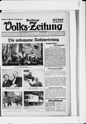 Berliner Volkszeitung vom 20.10.1927
