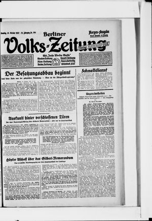 Berliner Volkszeitung vom 25.10.1927