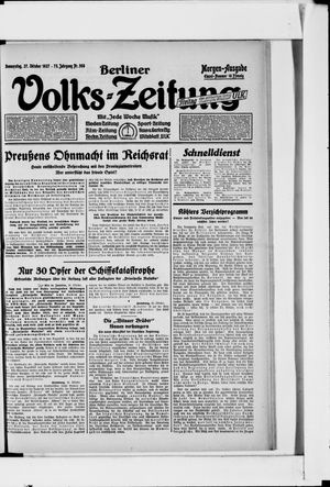 Berliner Volkszeitung vom 27.10.1927